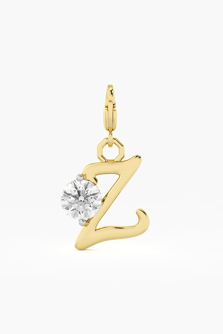 9kt Yellow Gold Finish Diamond Z Initial Charm by ASHTH at Pernia's Pop Up Shop