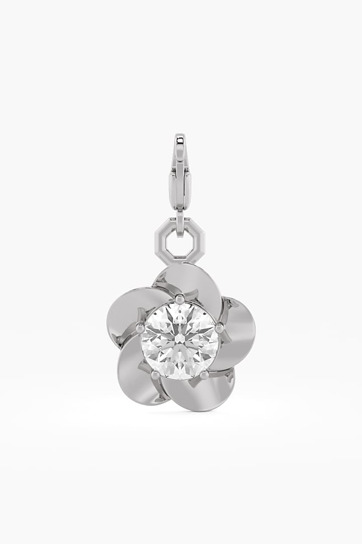 9kt White Gold Finish Diamond Solitaire Dangler Charm by ASHTH at Pernia's Pop Up Shop