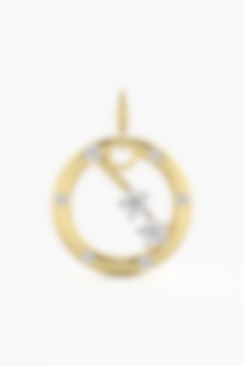 9kt Yellow Gold Finish Diamond Aries Zodiac Charm by ASHTH at Pernia's Pop Up Shop