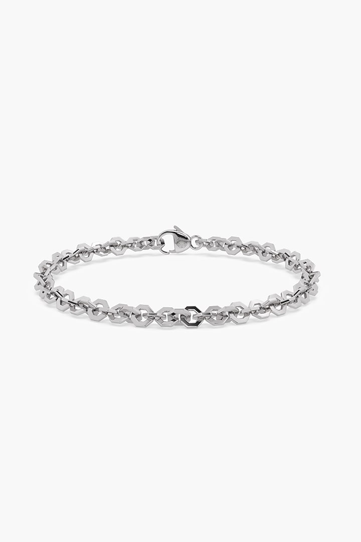9kt White Gold Finish Octagon-Shaped Chain Charm Bracelet by ASHTH at Pernia's Pop Up Shop