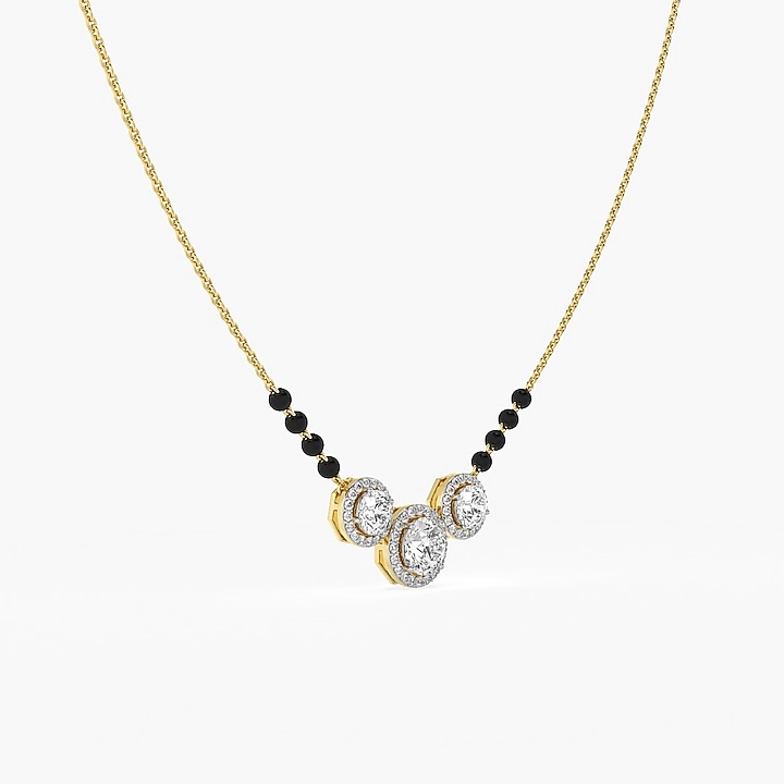 18kt Yellow Gold 1.80ctw Round Cut Solitaire Lab Grown Diamond Necklace by ASHTH at Pernia's Pop Up Shop