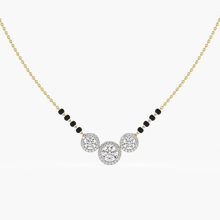 18kt Yellow Gold 1.80ctw Round Cut Solitaire Lab Grown Diamond Necklace by ASHTH at Pernia's Pop Up Shop