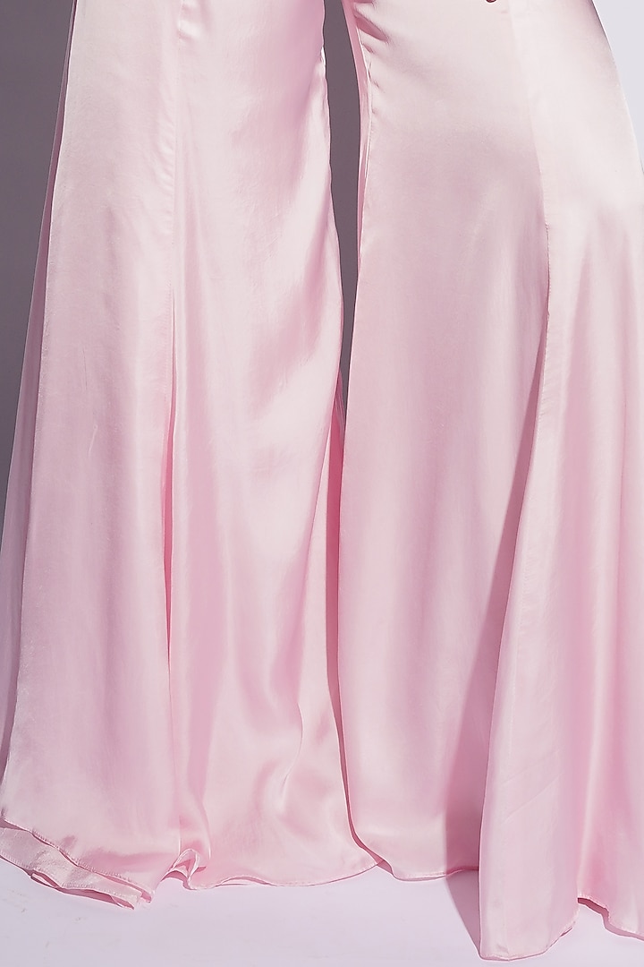 Pink Bemberg Satin Cutwork Sharara Set by ASHUTOSH JOSHI at Pernia's Pop Up Shop