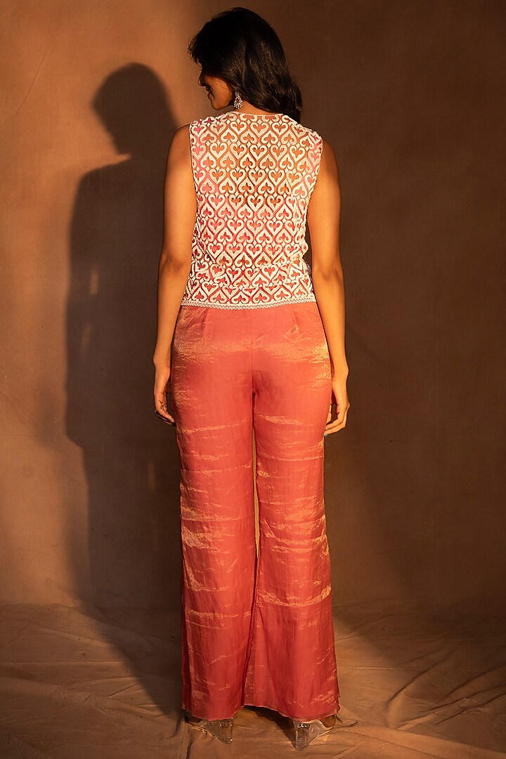 Pink Tissue Pant Set by ASHUTOSH JOSHI at Pernia's Pop Up Shop