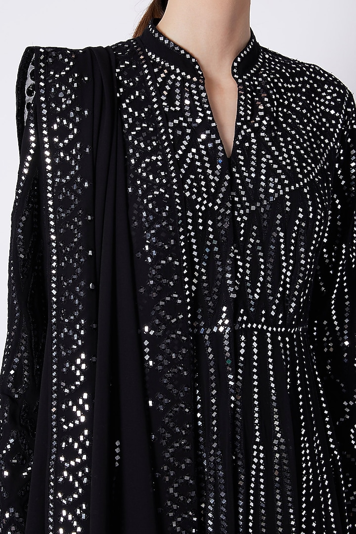 Black Embroidered Bridal Anarkali Set by ASAL By Abu Sandeep at Pernia's Pop Up Shop