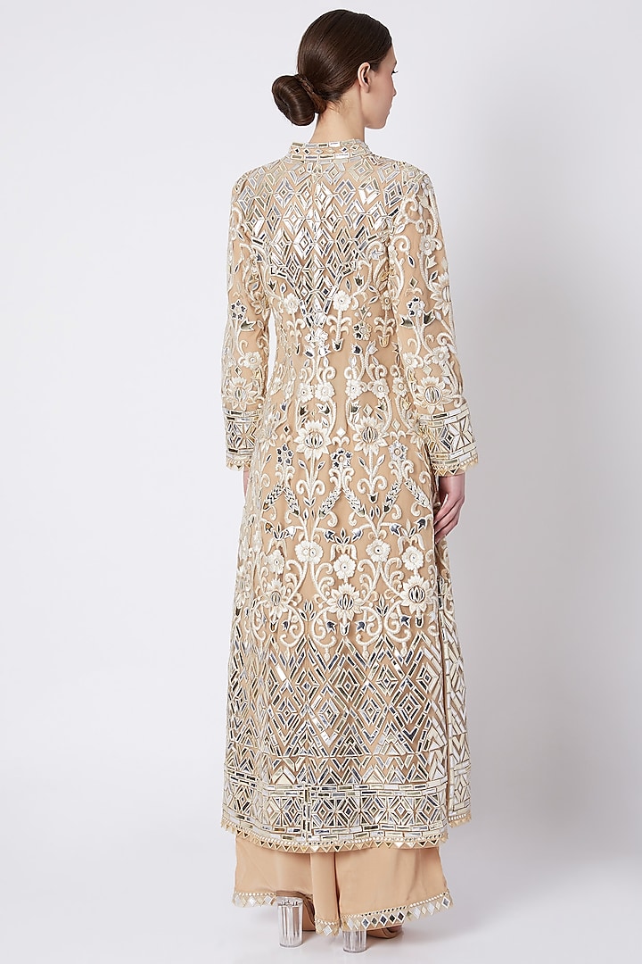 Beige & Off White Embroidered Kurta Set by ASAL By Abu Sandeep at Pernia's Pop Up Shop