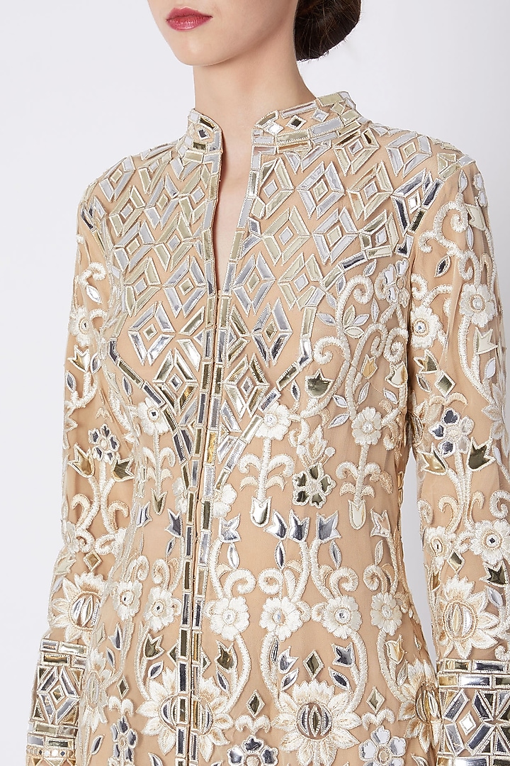 Beige & Off White Embroidered Kurta Set by ASAL By Abu Sandeep at Pernia's Pop Up Shop