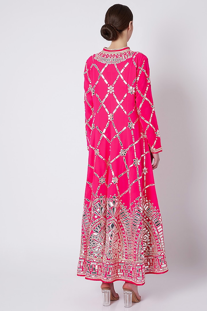 Fuchsia Pink Embroidered Sherwani Set by ASAL By Abu Sandeep at Pernia's Pop Up Shop