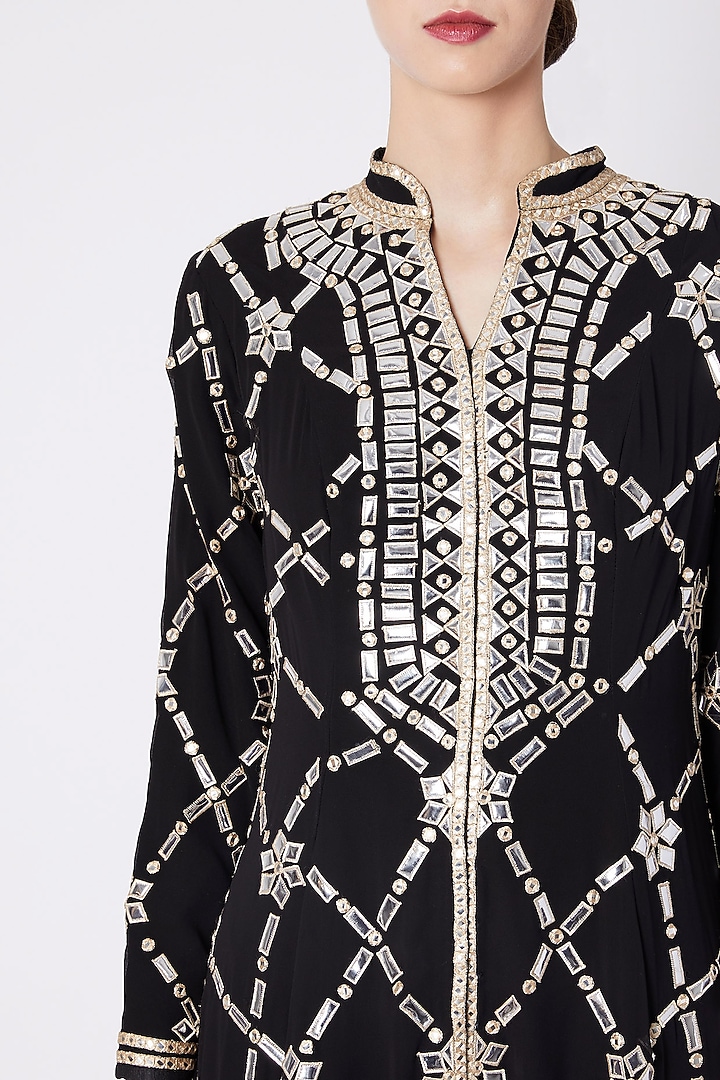 Black Embroidered Kurta Set by ASAL By Abu Sandeep at Pernia's Pop Up Shop