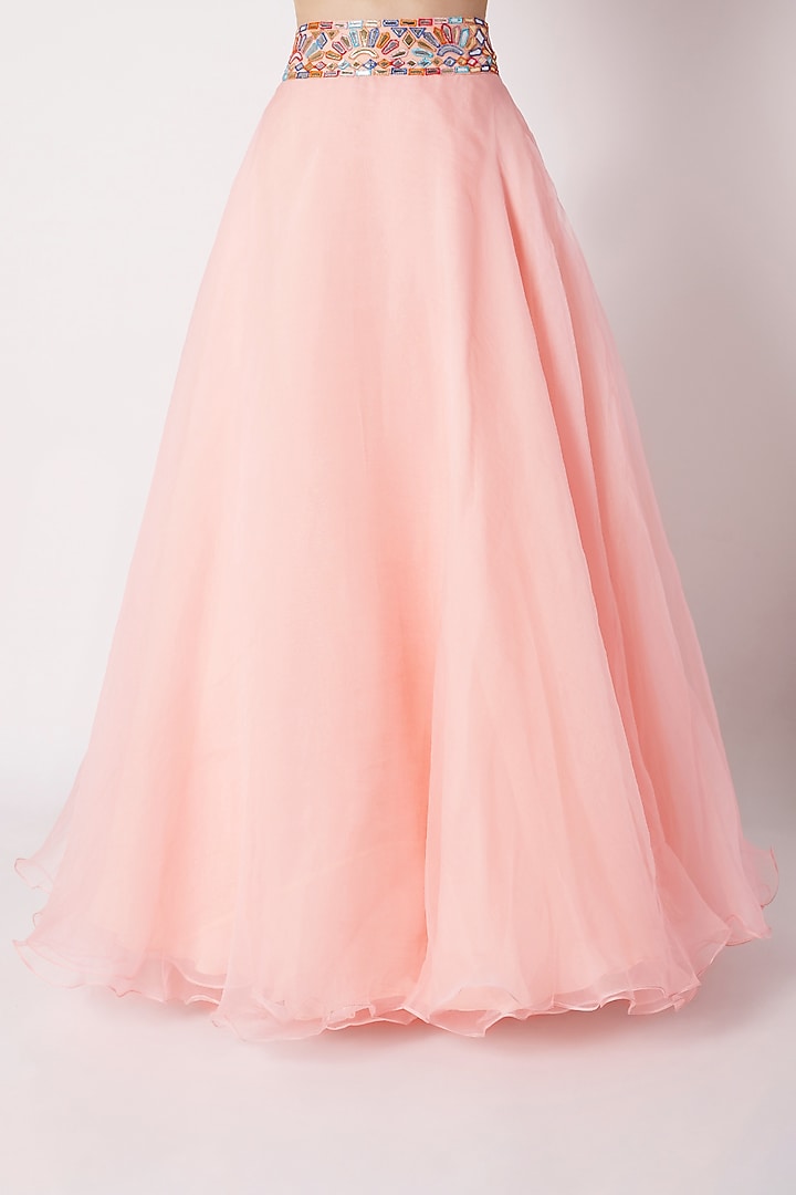 Peach Embroidered Bridal Lehenga Set by ASAL By Abu Sandeep at Pernia's Pop Up Shop
