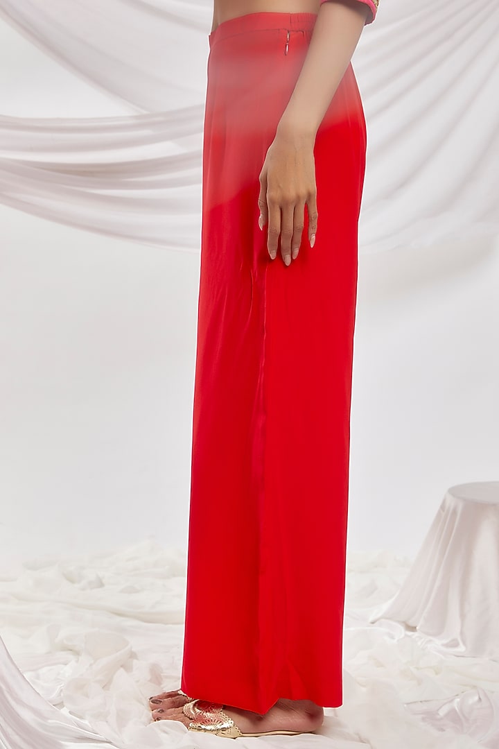 Red Blended Georgette Embroidered Kurta Set by ASAL By Abu Sandeep at Pernia's Pop Up Shop