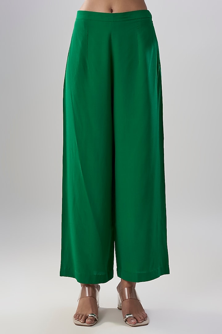 Green Blend Georgette Embroidered Boxy Kurta Set by ASAL By Abu Sandeep at Pernia's Pop Up Shop