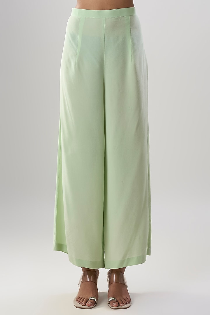 Mint Green Georgette Sequins Embroidered Kurta Set by ASAL By Abu Sandeep at Pernia's Pop Up Shop
