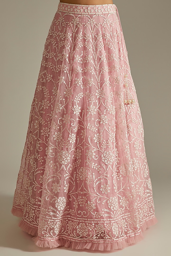 Pink Blended Georgette Cape Set by ASAL By Abu Sandeep at Pernia's Pop Up Shop