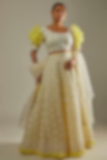 Yellow Organza Bridal Lehenga Set by ASAL By Abu Sandeep at Pernia's Pop Up Shop