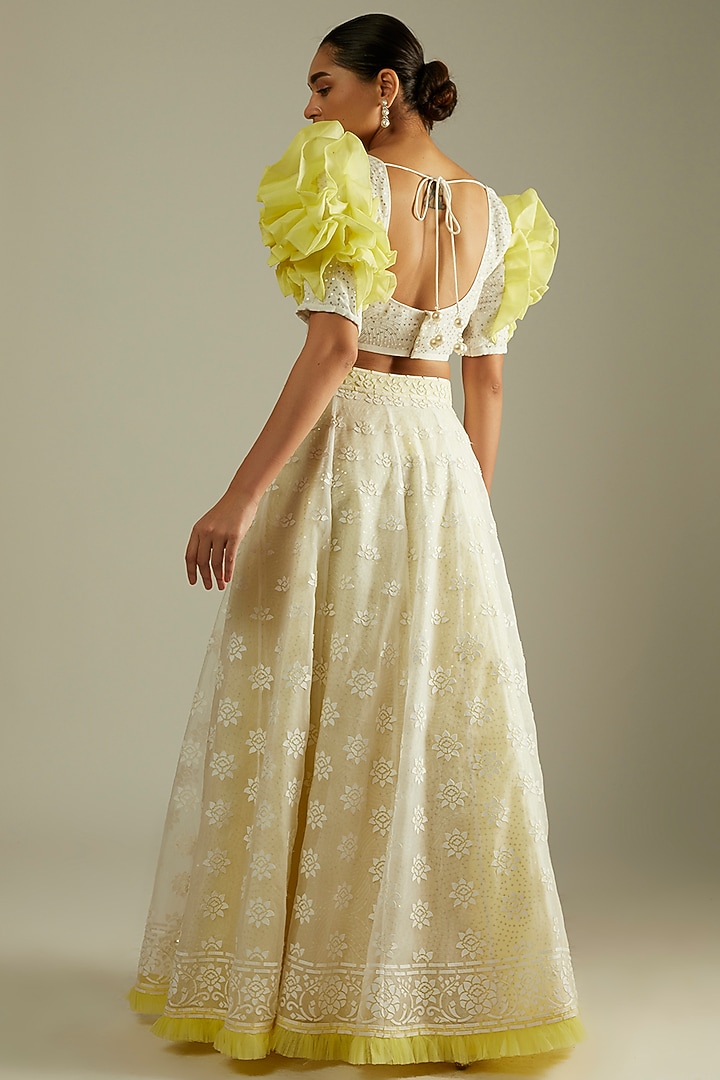 Yellow Organza Bridal Lehenga Set by ASAL By Abu Sandeep at Pernia's Pop Up Shop