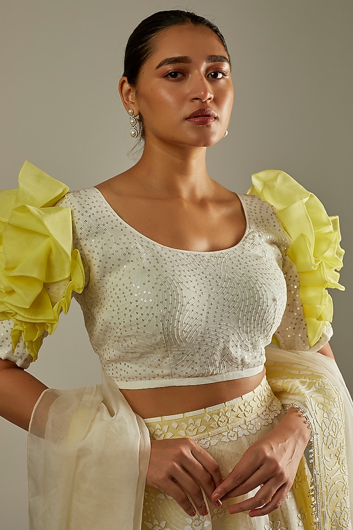 Yellow Organza Bridal Lehenga Set by ASAL By Abu Sandeep at Pernia's Pop Up Shop