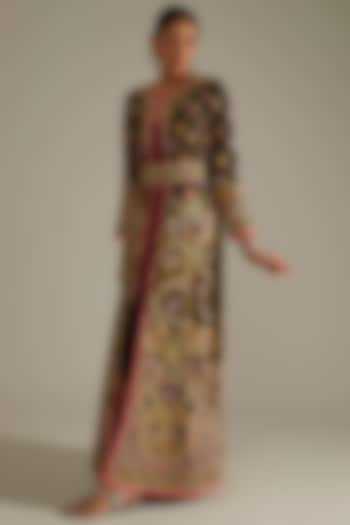 Black Embroidered Jacket Set by ASAL By Abu Sandeep