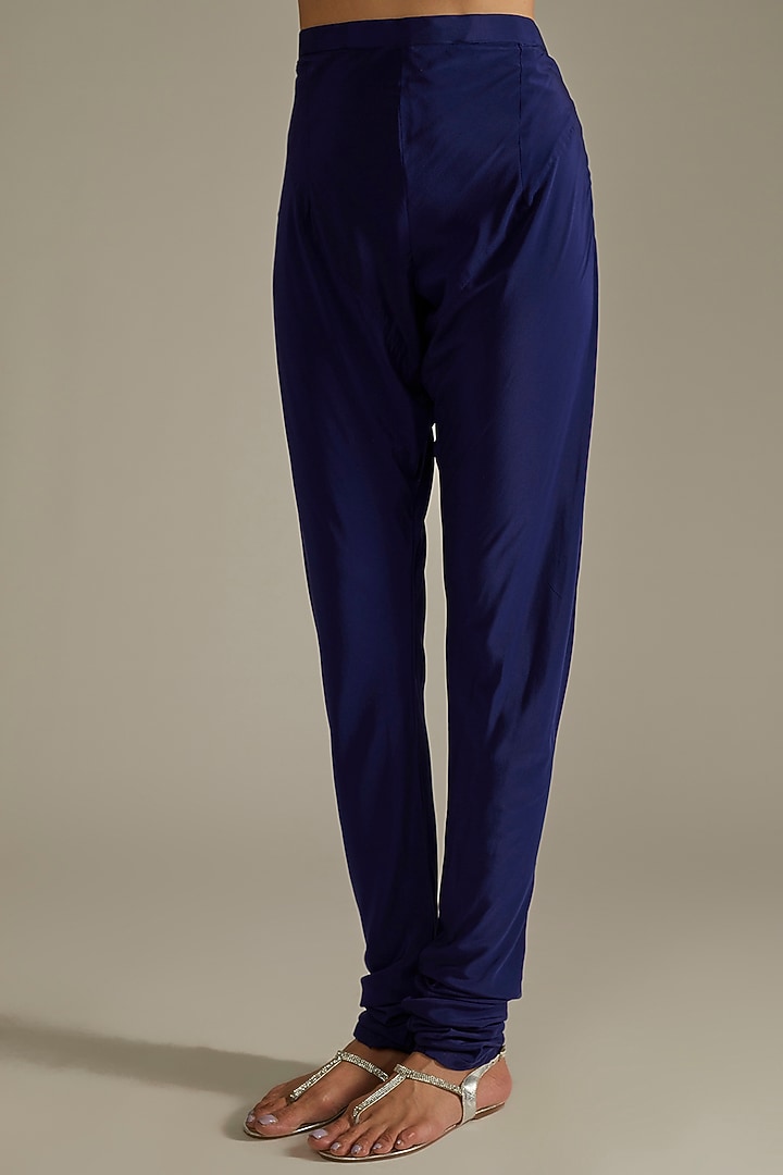 Navy Blue Embroidered Flared Sherwani Set by ASAL By Abu Sandeep at Pernia's Pop Up Shop