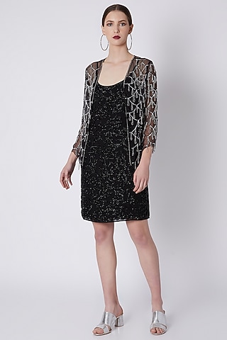 Black Beads Embroidered Shrug by Attic Salt