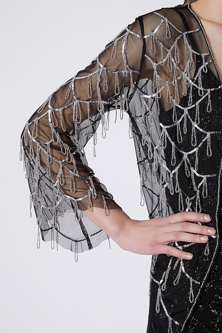 Black Beads Embroidered Shrug by Attic Salt at Pernia's Pop Up Shop