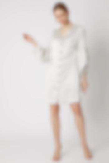White Shirt Dress With Dramatic Sleeves by Attic Salt
