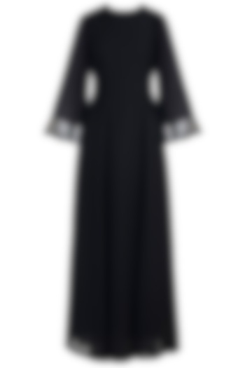 Black Sequins Embellished Gown by Attic Salt