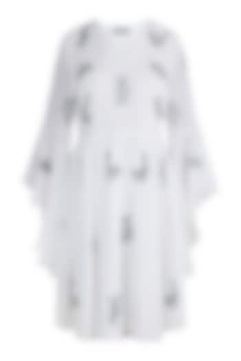White Embroidered Drape Dress by Attic Salt