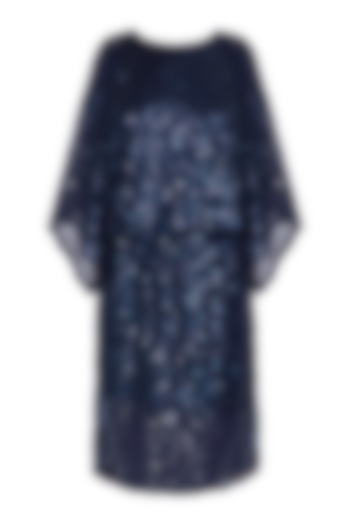 Navy Blue Sequins Embellished Dress by Attic Salt