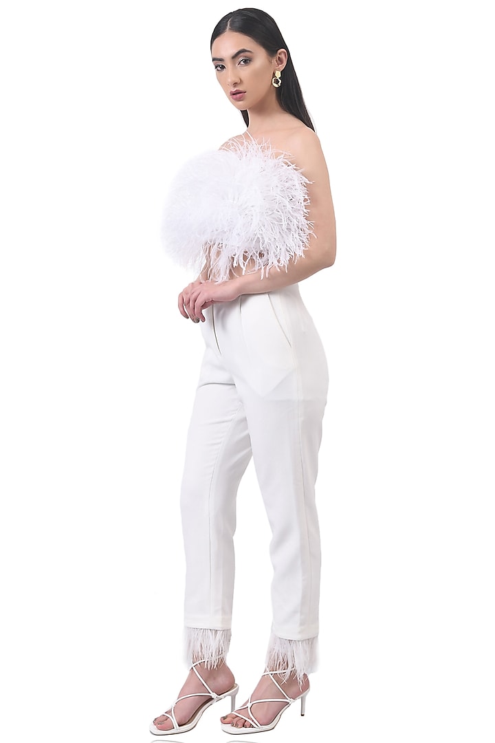 White Straight-Fit Pants by Attic Salt at Pernia's Pop Up Shop