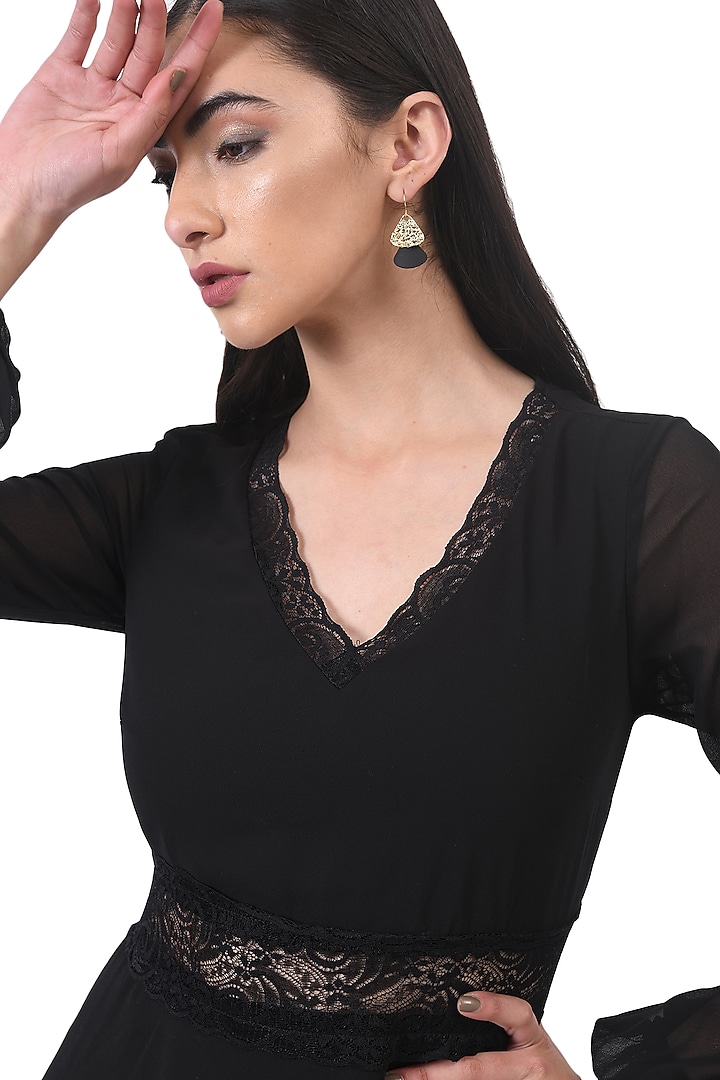 Black A-line Mini Summer Dress by Attic Salt at Pernia's Pop Up Shop