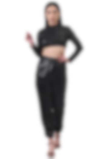 Black Sequins Tulle Crop Top by Attic Salt at Pernia's Pop Up Shop