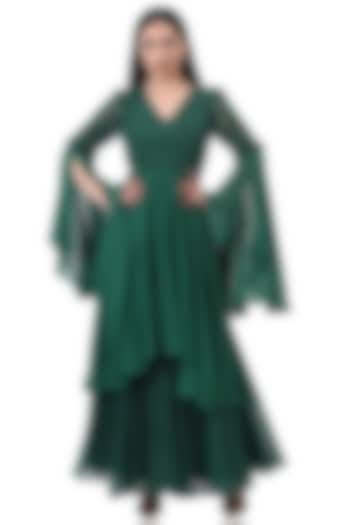Green Gauze & Organza Gown  by Attic Salt