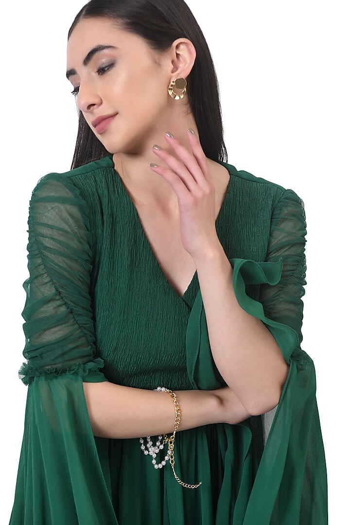 Green Gauze & Organza Gown  by Attic Salt at Pernia's Pop Up Shop