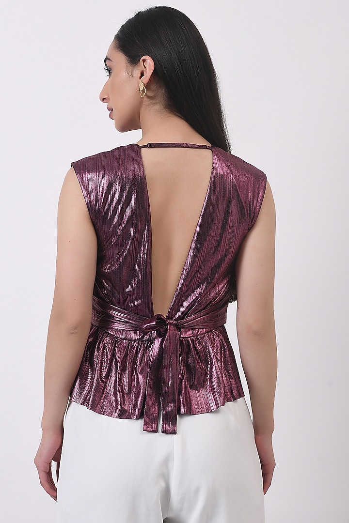 Pink Poly Lycra Backless Top by Attic Salt at Pernia's Pop Up Shop