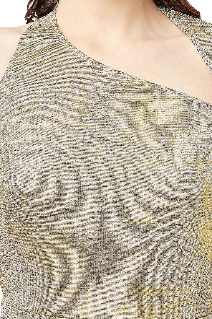 Gold Foil One Shoulder Bodysuit by Attic Salt at Pernia's Pop Up Shop