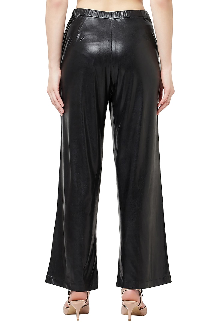 Black Metallic Leather Pants by Attic Salt at Pernia's Pop Up Shop