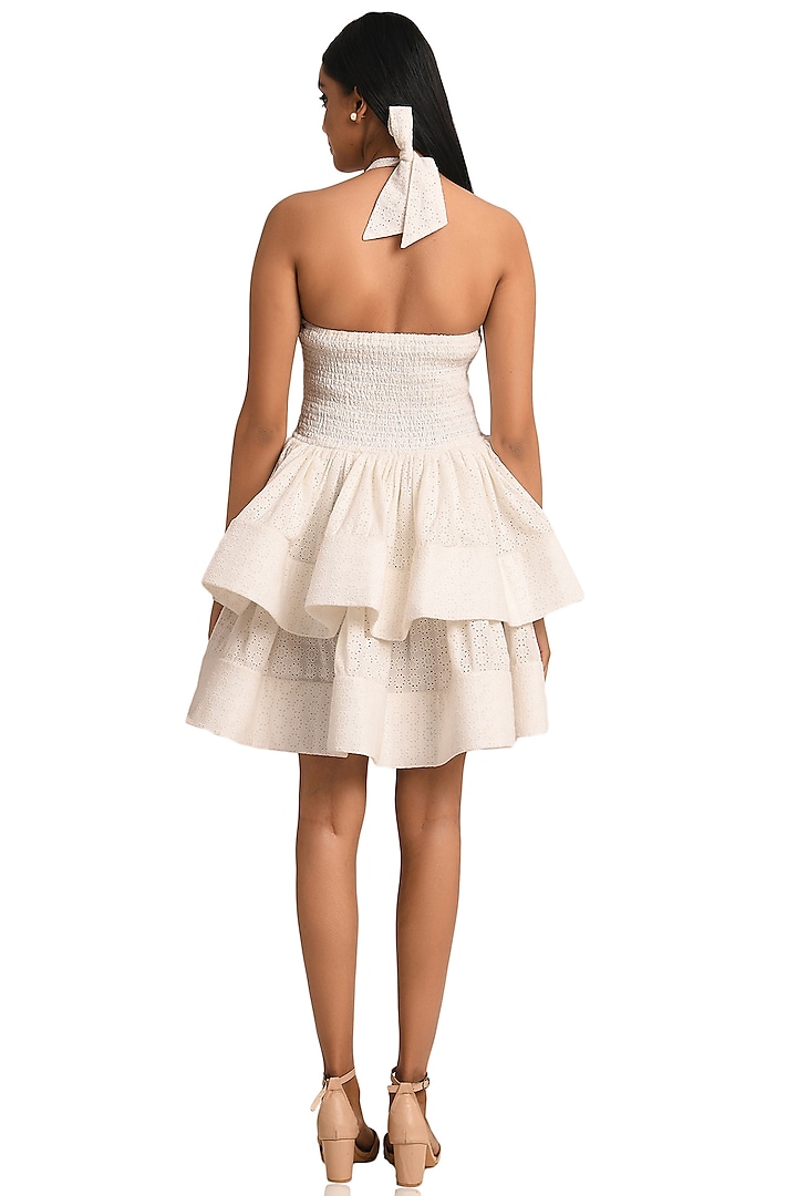 White Schiffli Mini Summer Dress by Attic Salt at Pernia's Pop Up Shop