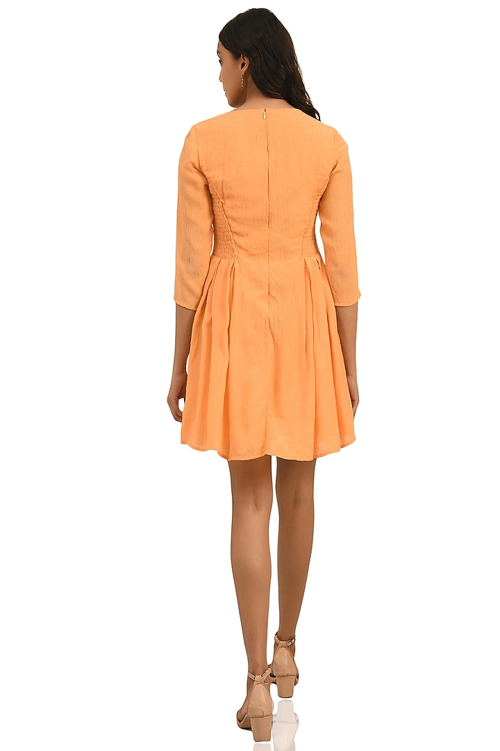 Orange Viscose A-Line Mini Summer Dress by Attic Salt at Pernia's Pop Up Shop