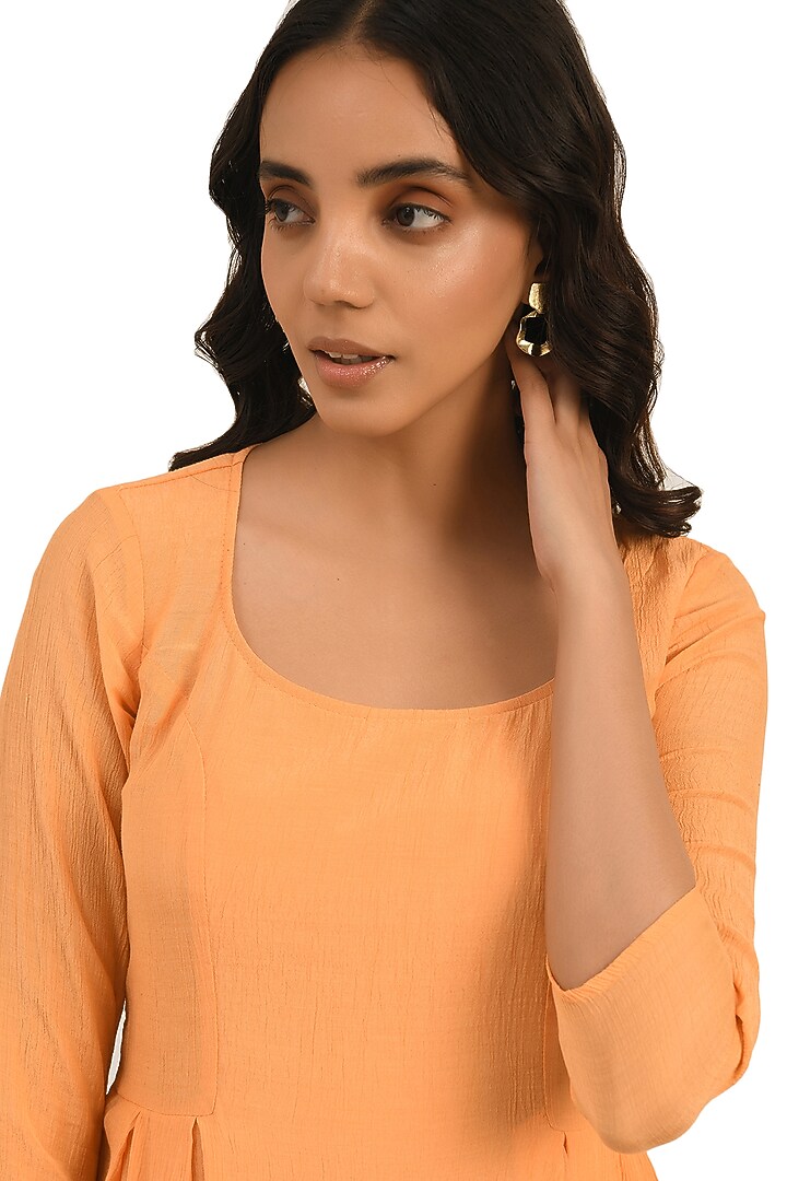 Orange Viscose A-Line Mini Summer Dress by Attic Salt at Pernia's Pop Up Shop