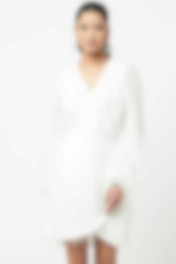 Ivory Faux Fur Overlap Summer Dress by Attic Salt at Pernia's Pop Up Shop