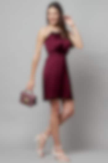 Wine Poly Satin Summer Dress by Attic Salt at Pernia's Pop Up Shop