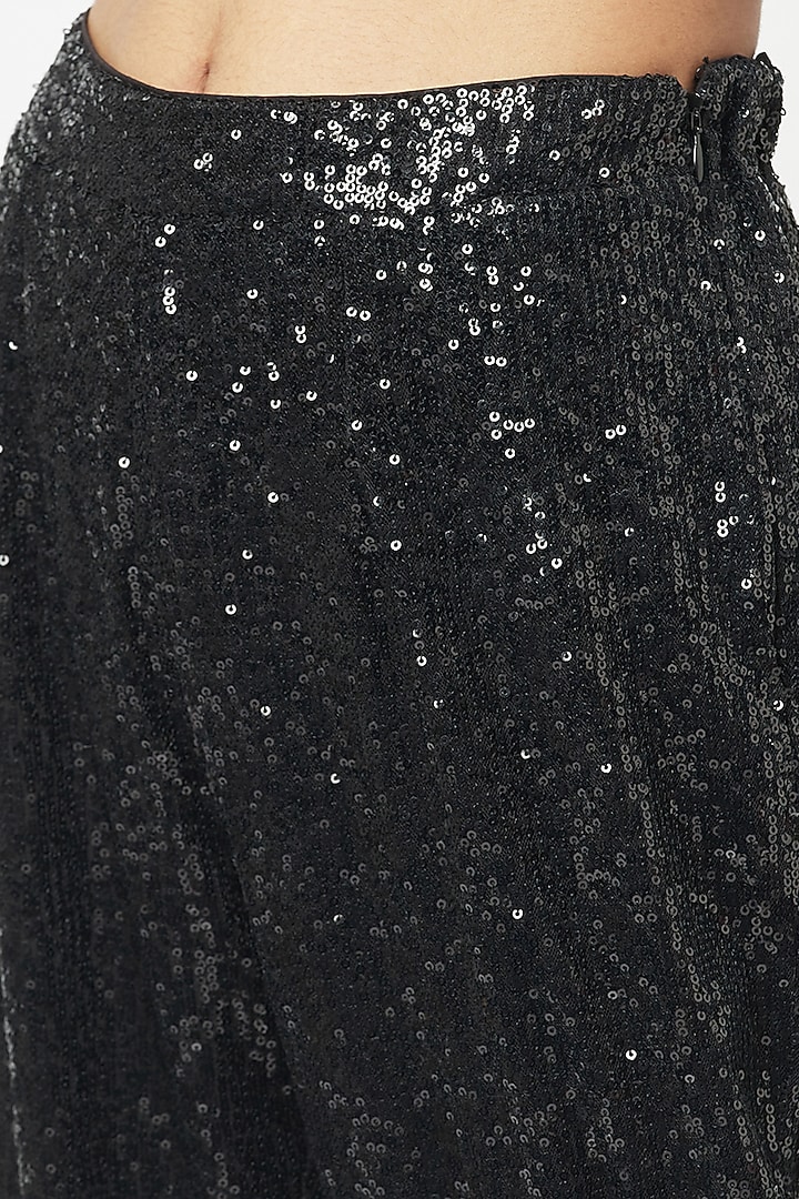 Black Sequined Tulle Joggers by Attic Salt at Pernia's Pop Up Shop