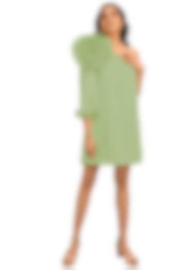 Green Viscose Georgette Summer Dress by Attic Salt at Pernia's Pop Up Shop