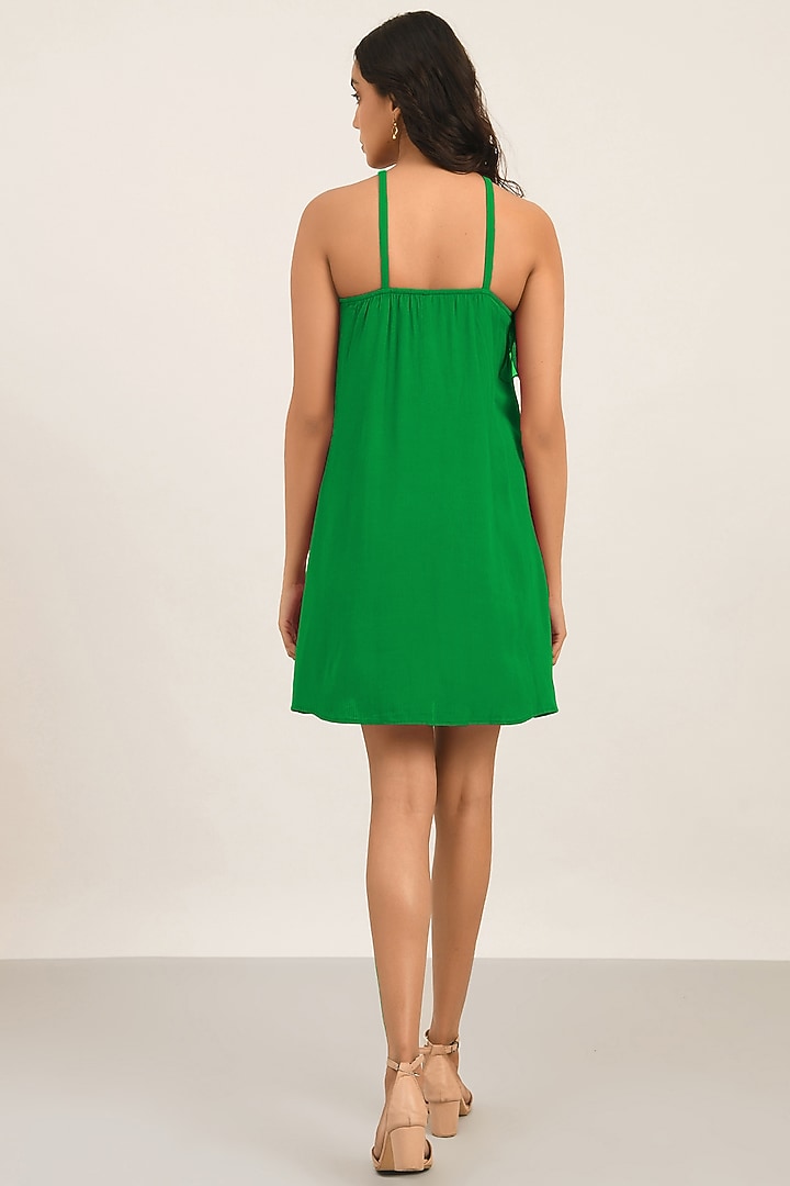 Green Viscose Gauge Summer Dress by Attic Salt at Pernia's Pop Up Shop