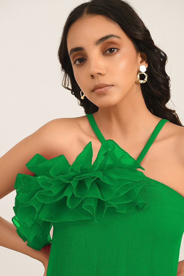 Green Viscose Gauge Summer Dress by Attic Salt at Pernia's Pop Up Shop