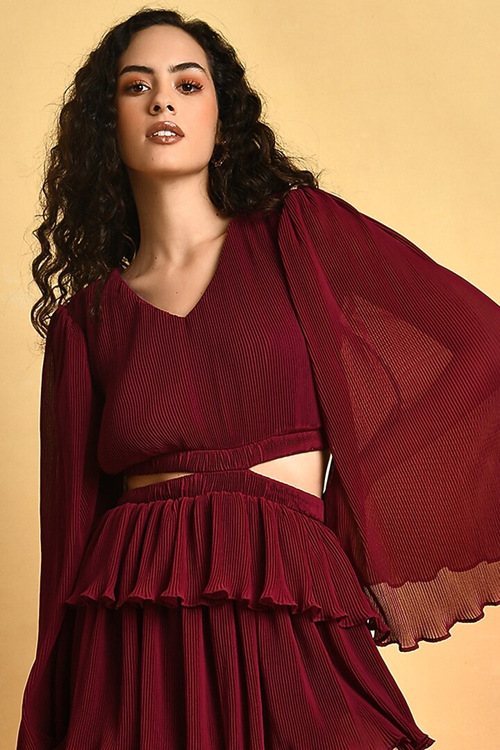 Plum Pleated Mini Summer Dress by Attic Salt at Pernia's Pop Up Shop