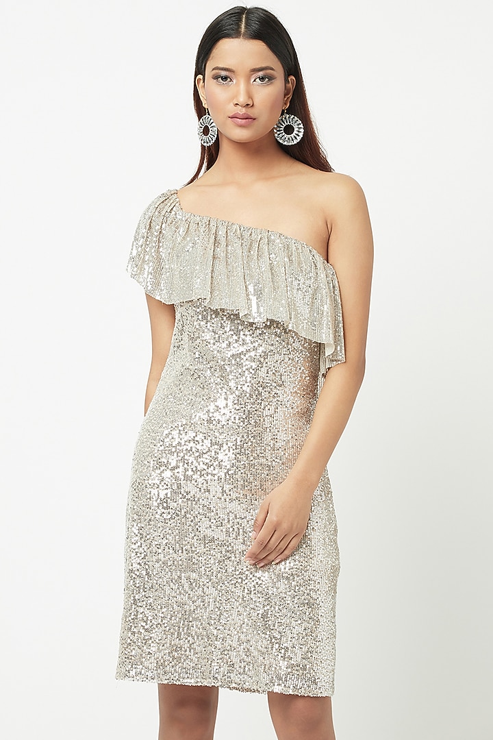 White Sequined Tulle Mini Summer Dress by Attic Salt at Pernia's Pop Up Shop