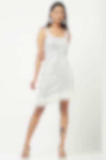 White Sequined Mini Summer Dress by Attic Salt at Pernia's Pop Up Shop