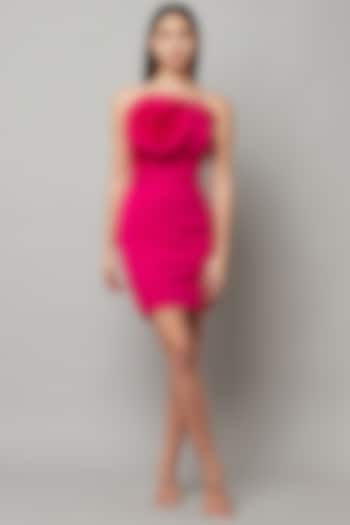 Pink Georgette Mini Dress by Attic Salt